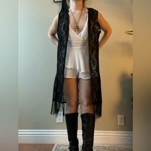 Elegant Black Lace coverup
